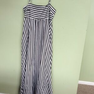 Commense Brown and White Striped Dress